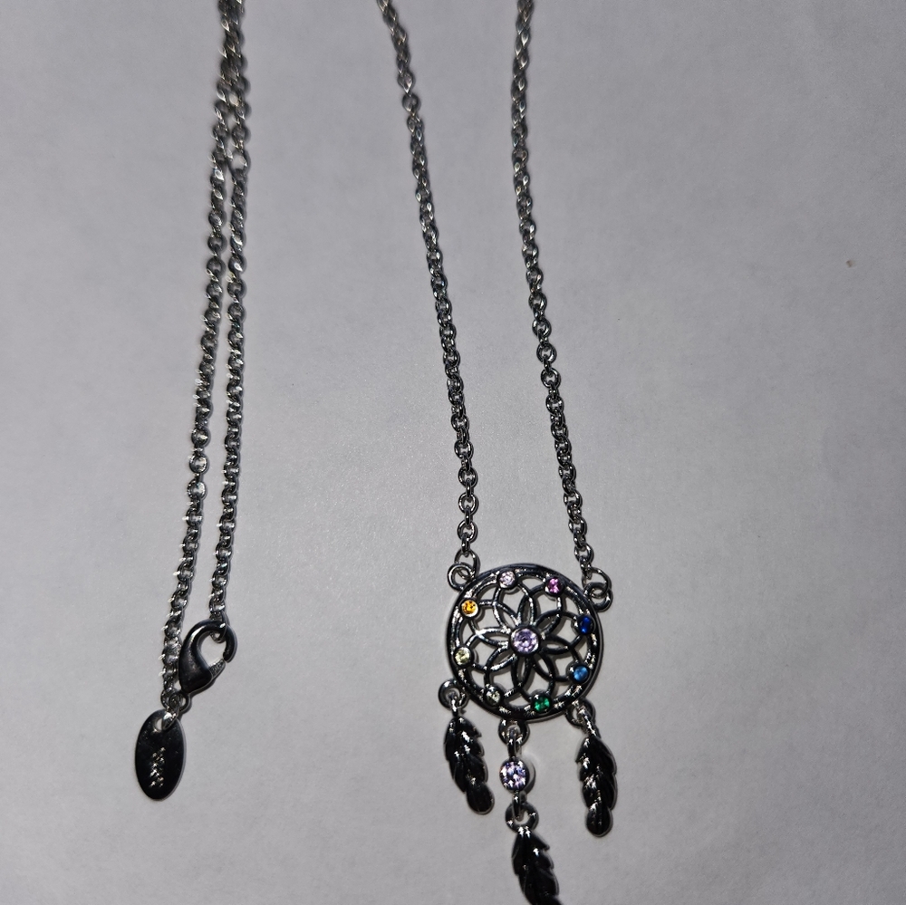 Sterling silver dreamcatcher necklace